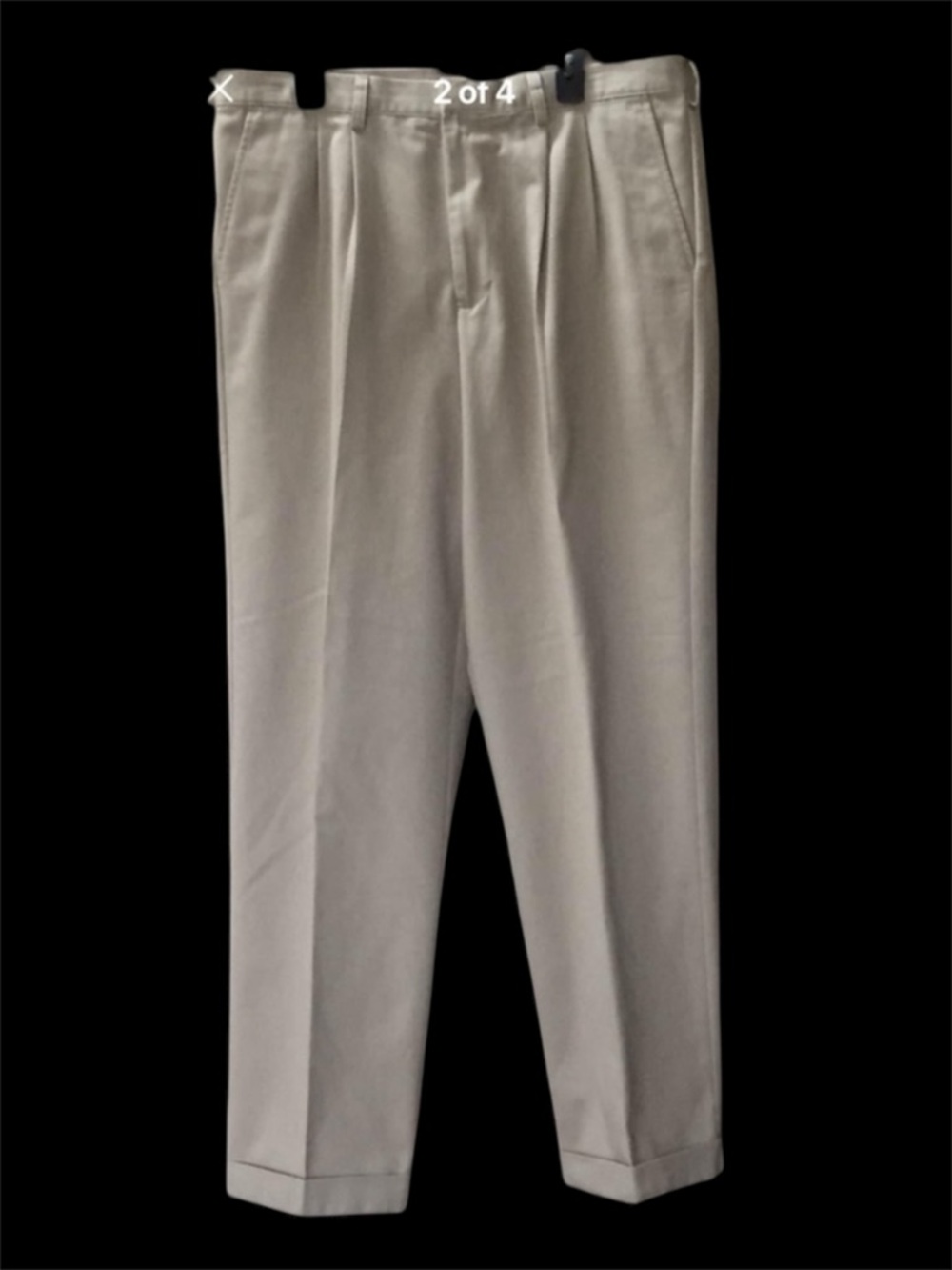 GHBass & Co Khaki Cuffed Slacks Casual Office Dressy Size 38/34